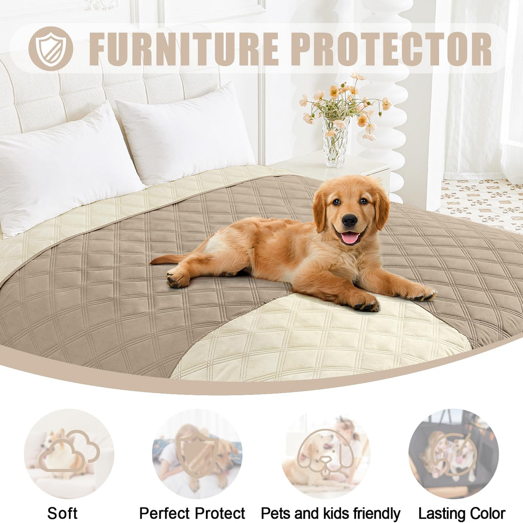 Smiry Waterproof Dog Bed Cover, Reversible Pet Blanket for Sofa Couch