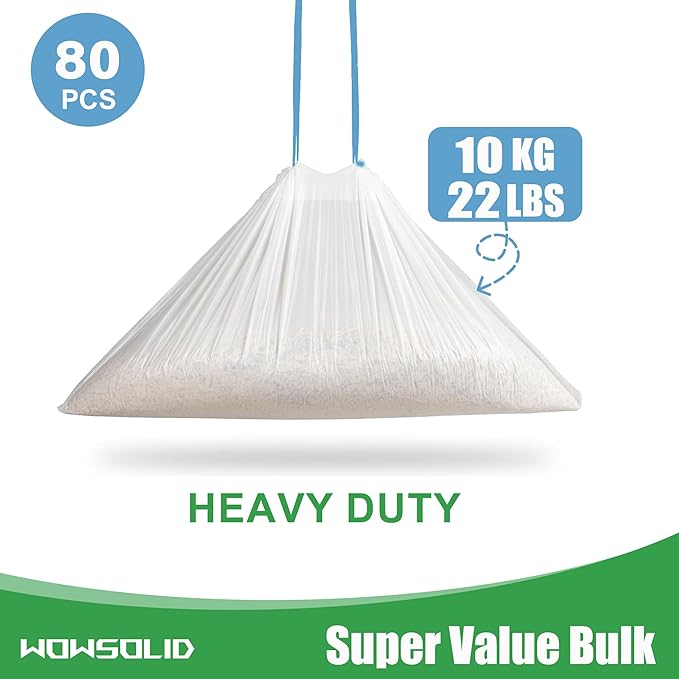 80 Count Cat Litter Box Liner for Automatic Cat Litter Box and Litter Box Robot 5/4/3, Heavy-Duty Tear-free Drawstring Receptacles Bags Thickened Waste Bags, 25.2 x 15.7 IN