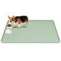Lanstics Dog Food Mat 42" x29" Silicone Mat with Raised Edge Light Green