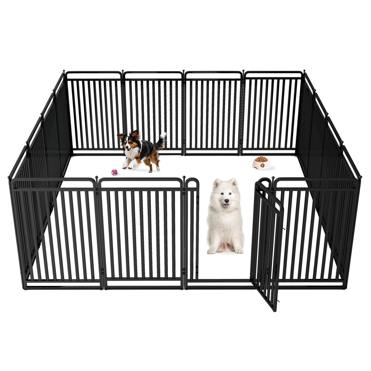 New Thickened Version Dog Playpen, 32 Inch Dog Fences for The Yard, Portable Outdoor Dog Playpen for Large/Medium/Small Dogs, Foldable Metal Dog playpen, with Doors (8 Panels, 32 Inch)