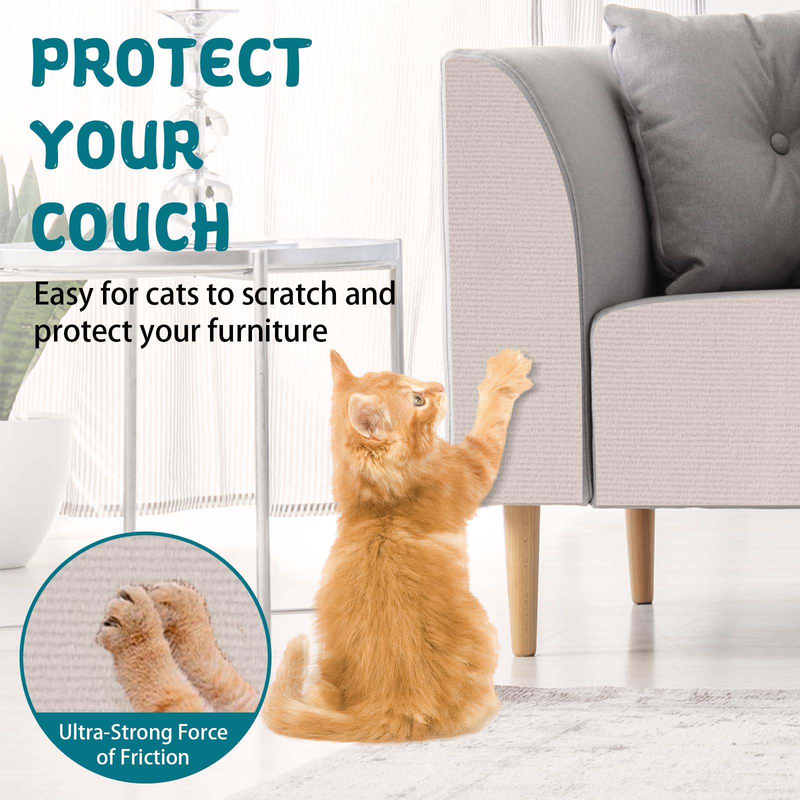 LSGCQ Cat Scratch Mat Self Adhesive Cat Scratch Furniture Protector