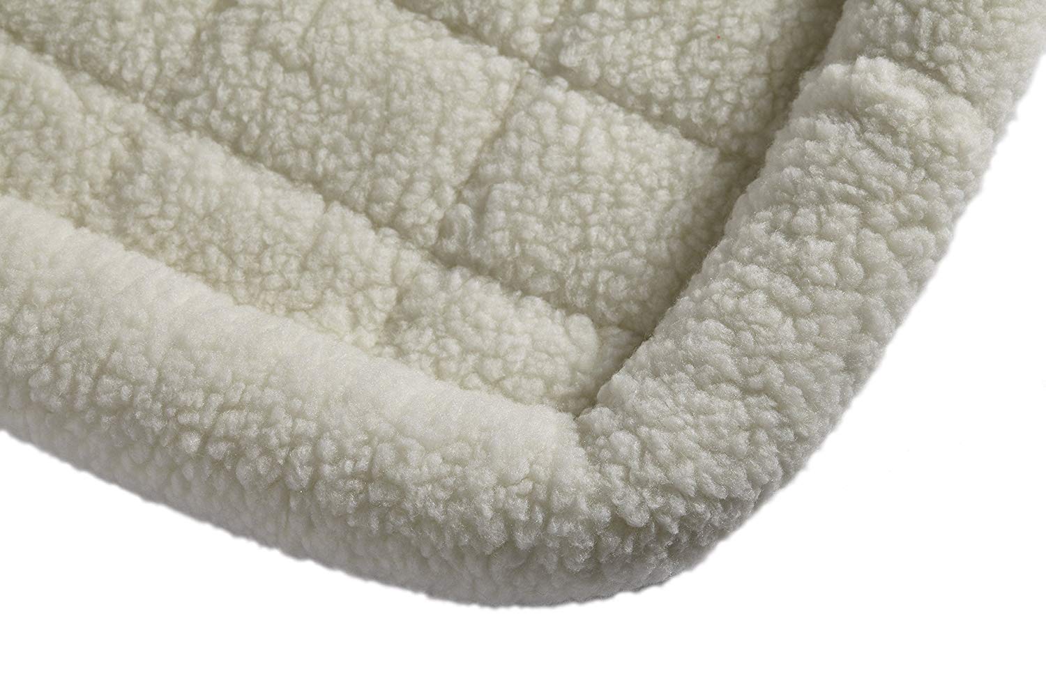 MidWest Homes for Pets QuietTime Dog Bed - White Fleece Bolster, Ultra-Soft and Machine Washable, Fits 30-Inch Crates and Carriers, for Medium Breed Dogs
