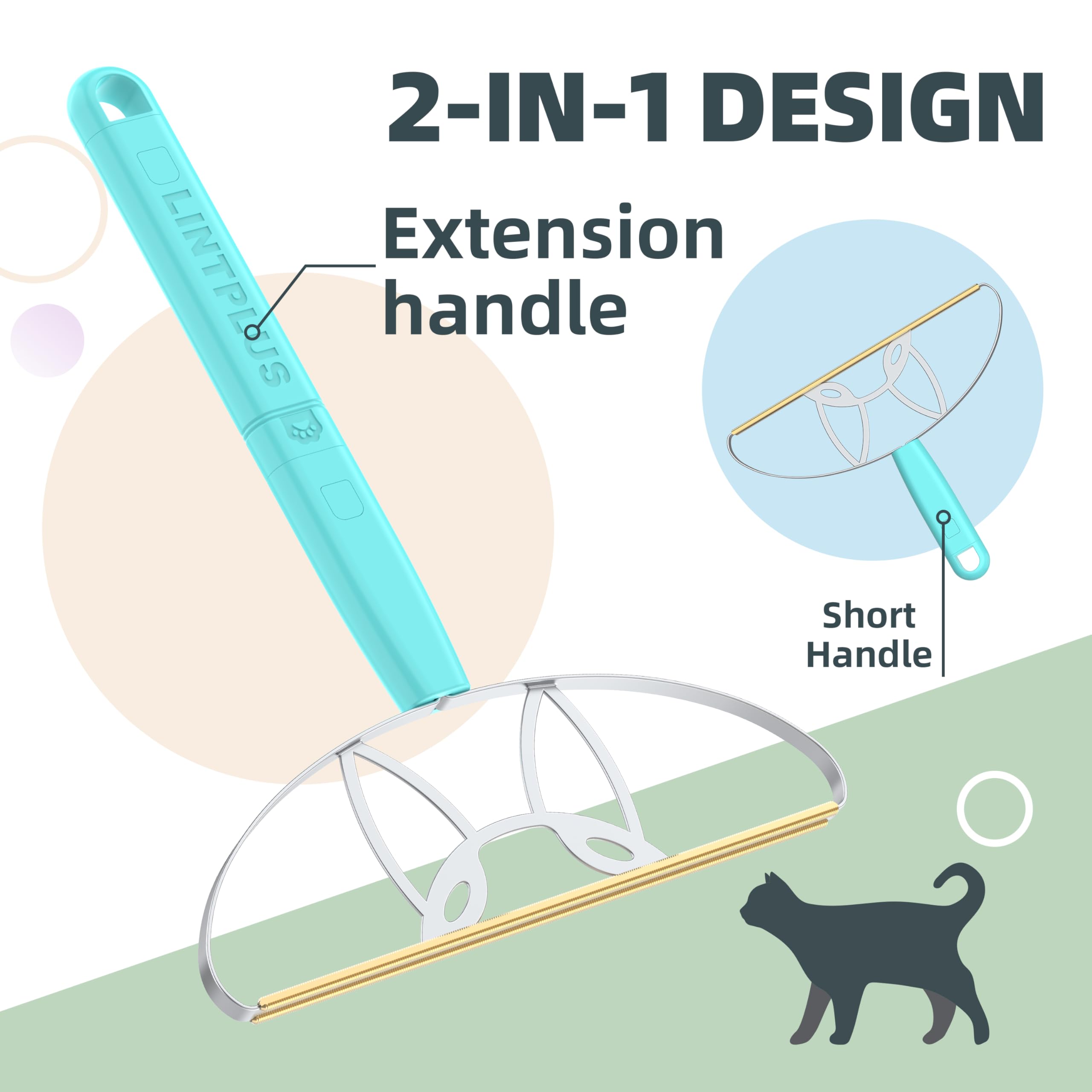 Flex Max Pet Hair Remover by LINTPLUS-Adjustable Pet Hair Removal Tool 2X More Effective Than Pro, Dog & Cat Hair Remover for Rugs, Couches & Pet Towers-Effortlessly Removes All Hair!