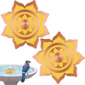 Saillong 2 Pack Bird Bath Copper Disk, Reinforced 99.99% Pure Copper Bird Bath Purification Disk for Physical Clean Water, Birdbaths Cleaner for Outdoor Birdbaths, Bowl and Garden Fountain (Petal)