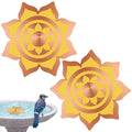 Saillong 2 Pack Bird Bath Copper Disk, Reinforced 99.99% Pure Copper Bird Bath Purification Disk for Physical Clean Water, Birdbaths Cleaner for Outdoor Birdbaths, Bowl and Garden Fountain (Petal)