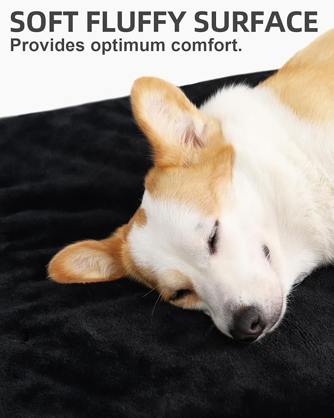 KSIIA Orthopedic Dog Bed for Small Dogs with Waterproof Lining, Black,23x17