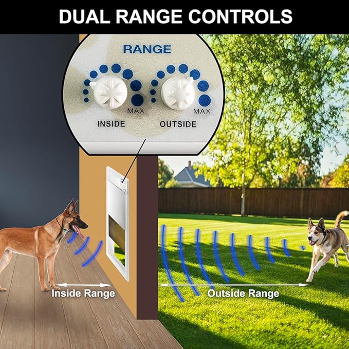 Power Pet WiFi Automatic Electronic Pet Door by High Tech Pet - Pet Operated Dog Door, App Control, 24/7 Scheduling, Secure, Air Tight, for Large Dogs (30-100 lbs.) Door Mount, Easy Install - PX2-WIFI