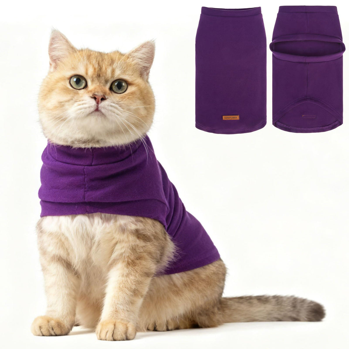 EXPAWLORER Cat Sweater Warm Fleece Pet Clothes for Cats Only