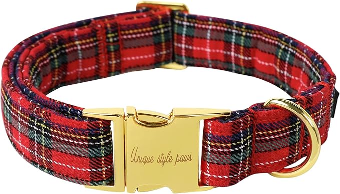 Unique style paws Dog Collar Metal Buckle Collar for Autumn Winter Christmas for Small Medium Large Boys Girls Dogs — S
