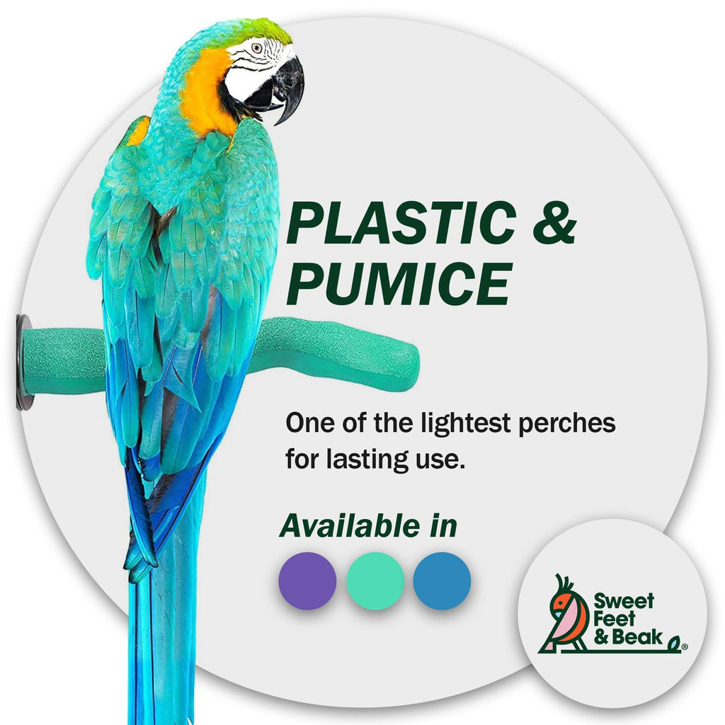 Sweet Feet and Beak Safety Pumice Bird Perch, X-Small Pedicure Perch, Blue