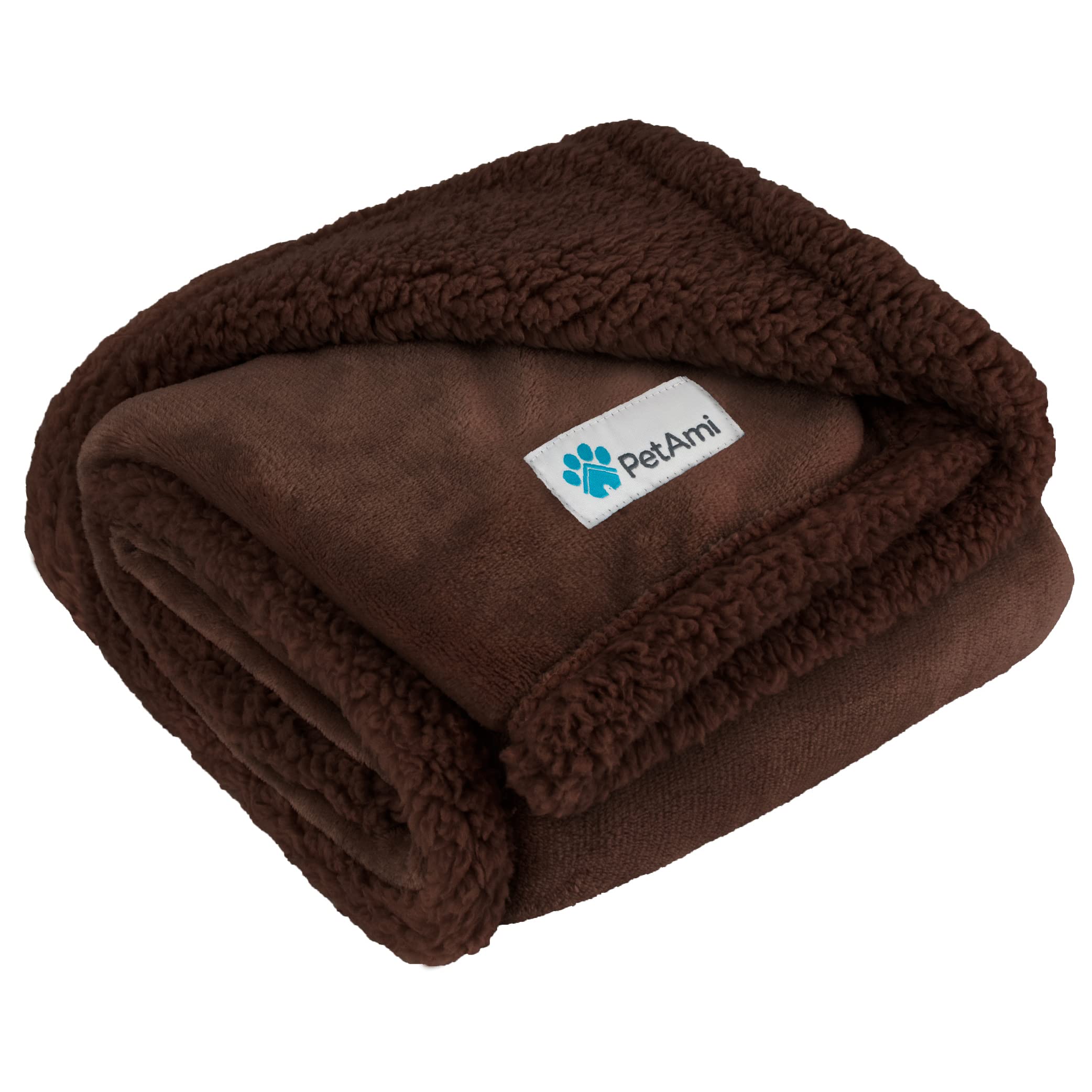 PetAmi Dog Blanket for Medium Small Pet Cat Puppy Kitten, 60x40 Solid Brown