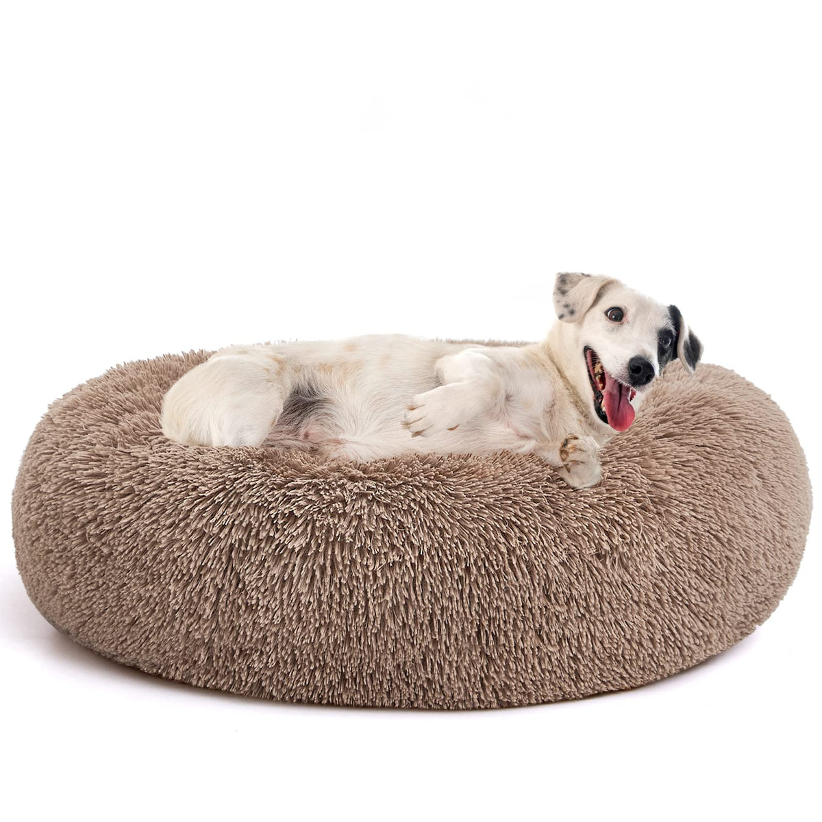 MIXJOY Orthopedic Dog Bed Comfortable Donut Cuddler Round Pet Beds Ultra Soft Washable Dog and Cat Cushion (20''/23''/30'') (23'', Pink)