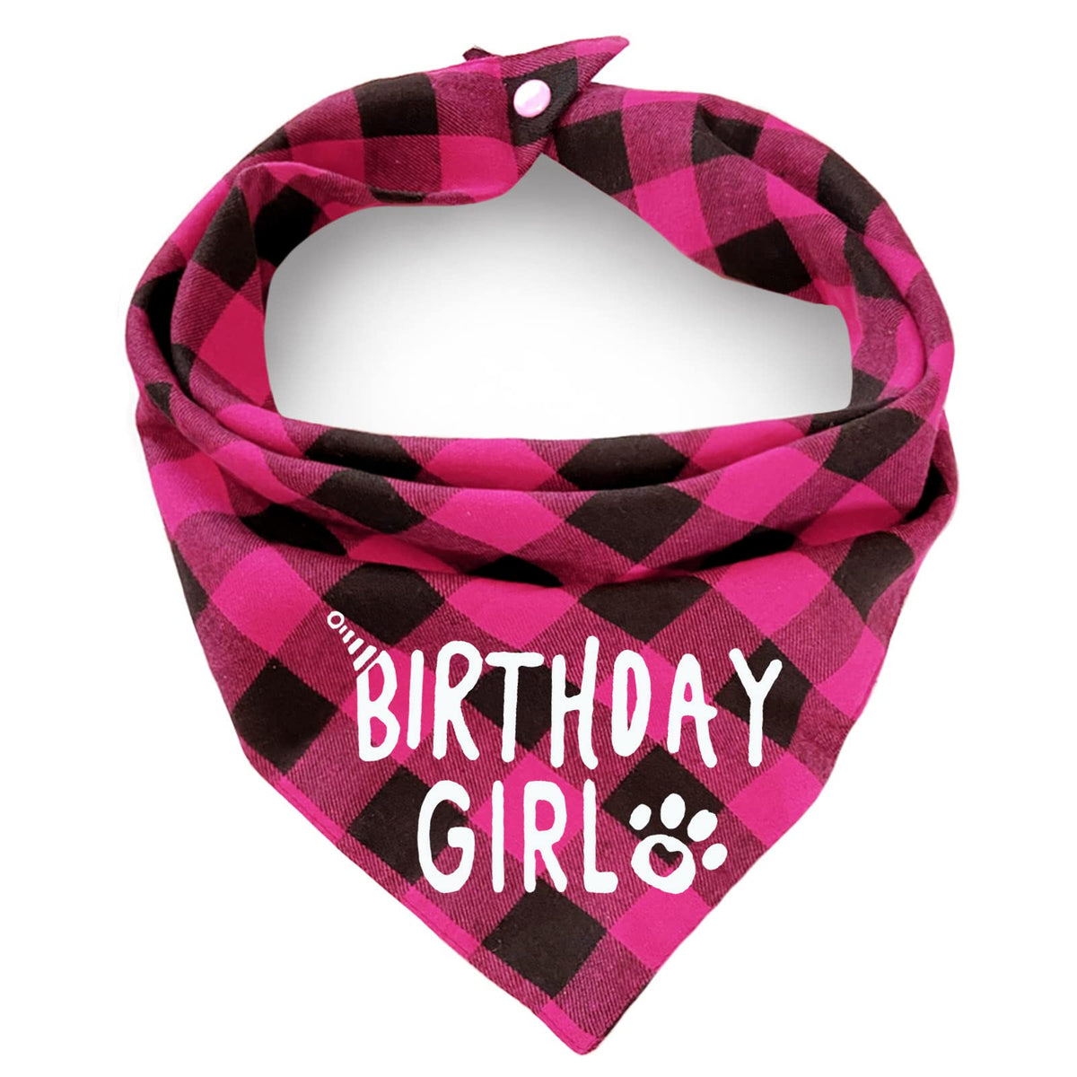 Dog Bandana(Neon Tangerine Buffalo Plaid L)