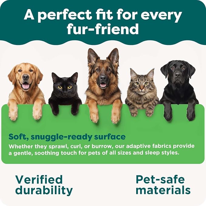 Furhaven Water-Resistant Cooling Gel Dog Bed for Large Dogs w/ Removable Washable Cover, For Dogs Up to 95 lbs - Indoor/Outdoor Logo Print Oxford Polycanvas Mattress - Deep Lagoon, Jumbo/XL