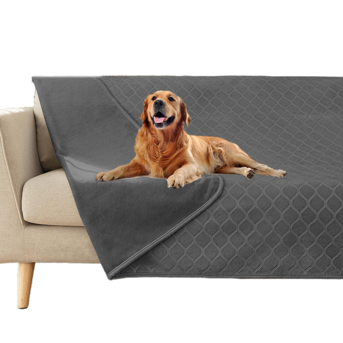 Waterproof Dog Blanket, Soft Reversible Throw for Couch & Bed Protection