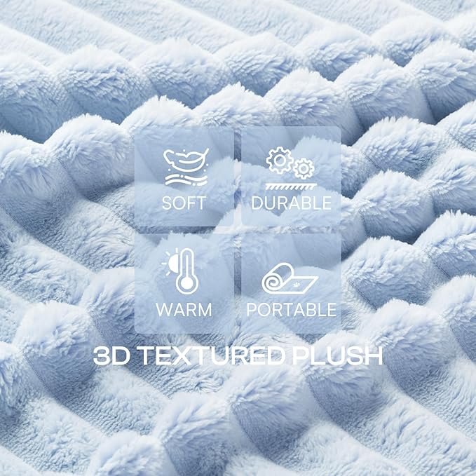 LINENLUX 1 Pack 3 Soft Dog Blanket Washable Warm Fleece Cat Blankets for Pet Puppy Fluffy Calming Flannel Pink/White/Blue Large