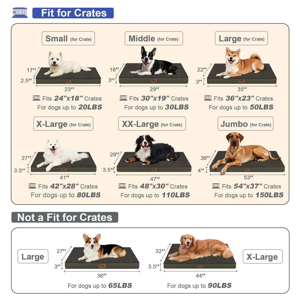 Tail Stories Waterproof Orthopedic Outdoor Dog Bed XL for Extra Large Dogs