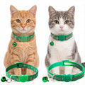 Green Breakaway Kitten Collar with Bells, [2 Pack] Break Away Cat Collar with Bells, Reflective Cat Collar for Girl Cats Boy Kitty