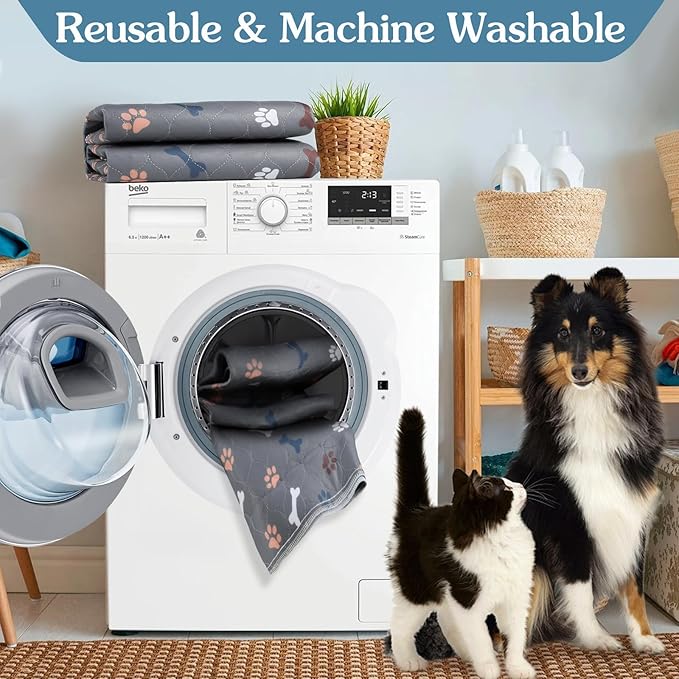 Washable Pee Pads for Dogs Large 36" x 72" 2-Pack Reusable Puppy Pads Pet Training Pads, Fast Absorb Dog Mats, Waterproof Whelping Pad, Non-Slip Protects Against Urine Leakage