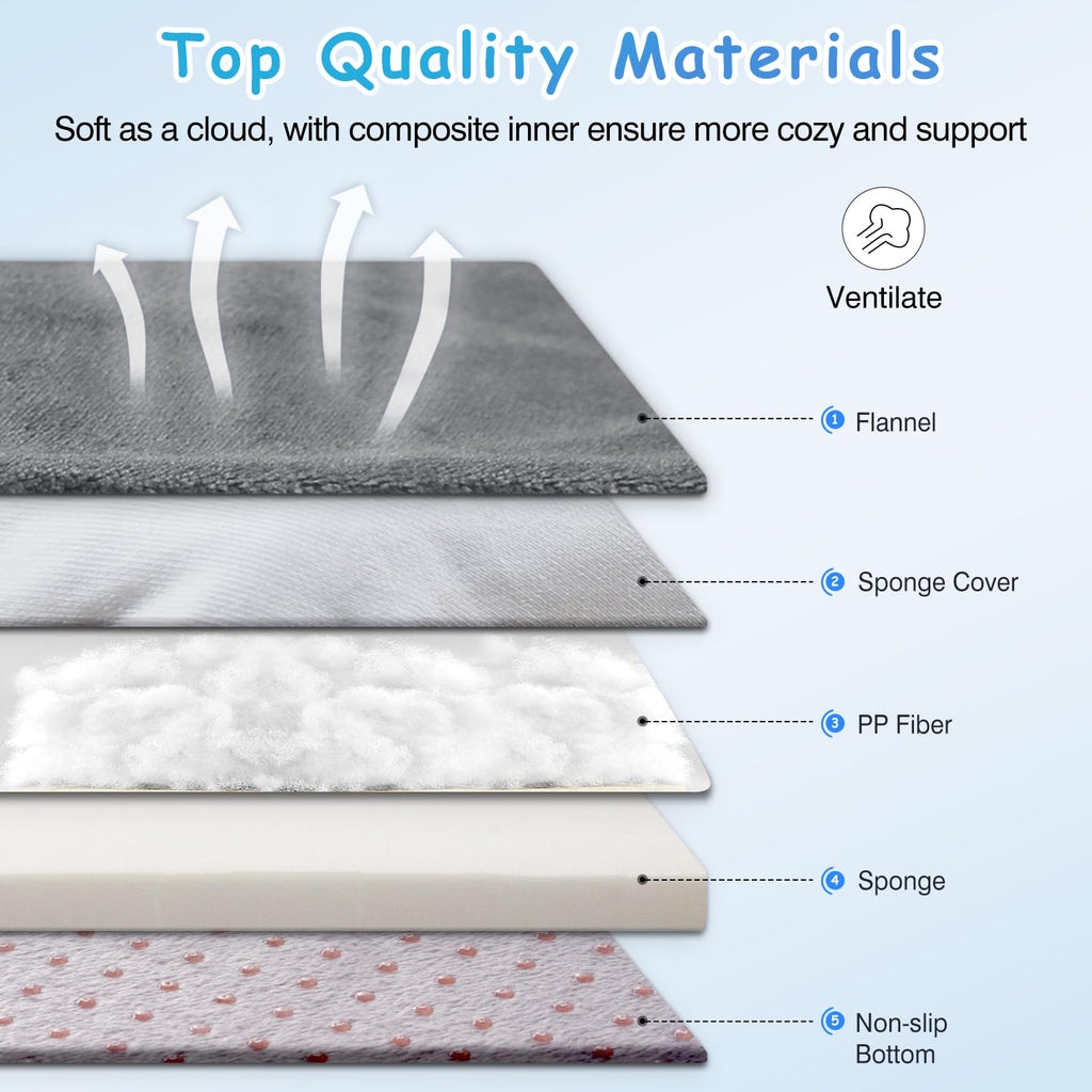 Magic Dog Super Comfy Dog Bed for Large Dogs, 47" Extra Large Washable Dog Bed with Removable Cover, Anti-Slip Bottom & High-Density Foam, Jumbo Size XL Dog Mattress