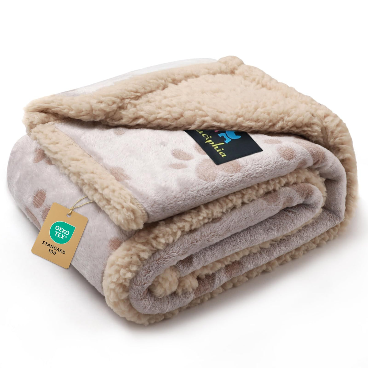 Luciphia Waterproof Dog Blanket Reversible Sherpa Fleece for Large Dogs Cat