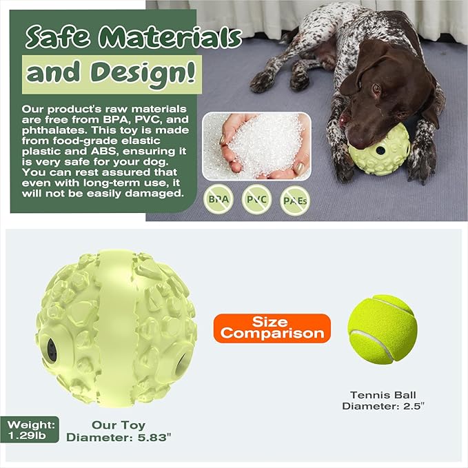 KADTC XL Dog Roll Wobble Giggle Ball, Chew Toy for Large Aggressive Chewers