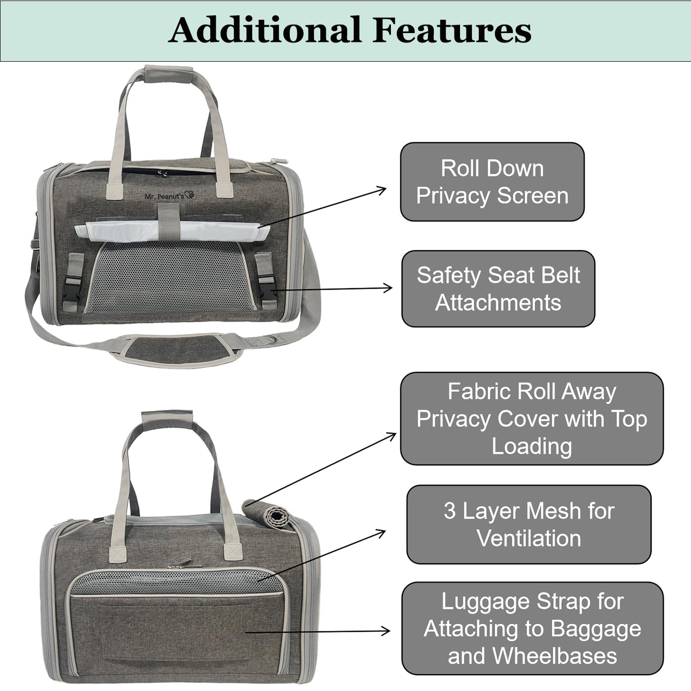 Mr. Peanut's Gold Series Big Apple XL Expandable Pet Carrier V3.0 (Deja Blue)