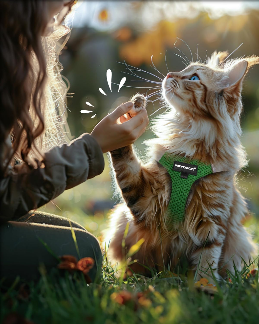FAYOGOO Cat Harness and Leash Set, Escape-Proof Step-in Vest for Walking