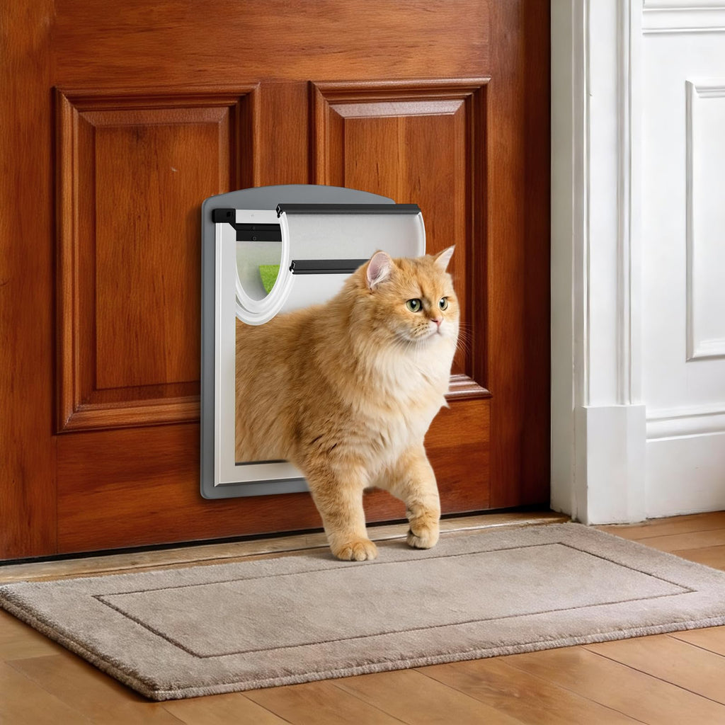 MAVRICFLEX All-Stainless Steel Frame Cat Door for Exterior Door, Gray