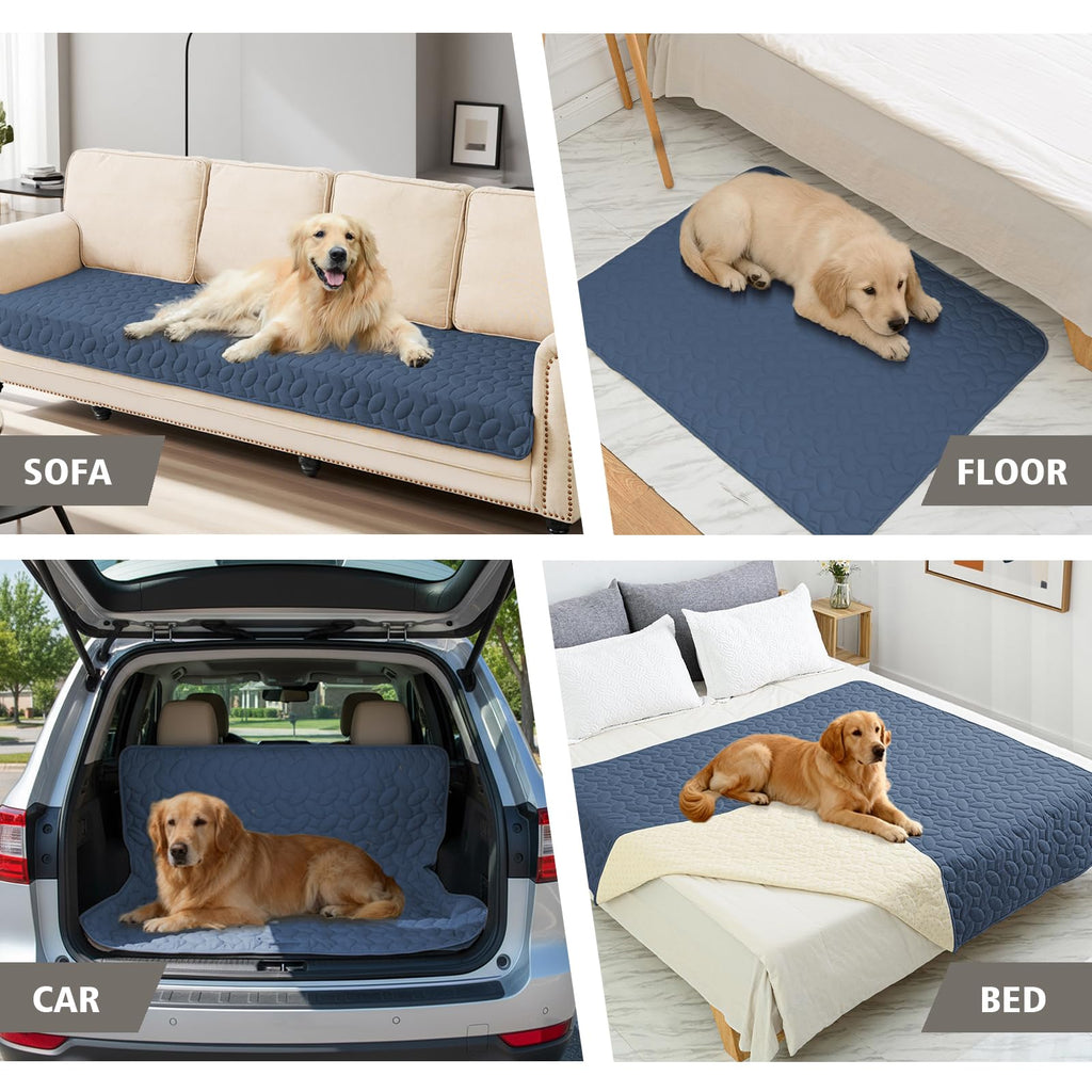 Ameritex Waterproof Pet Bed Cover Anti-Slip Dog Bed Blanket for Sofa and Furniture Waterproof New Pattern Design (Navyblue, 30x90 Inch (Pack of 1))