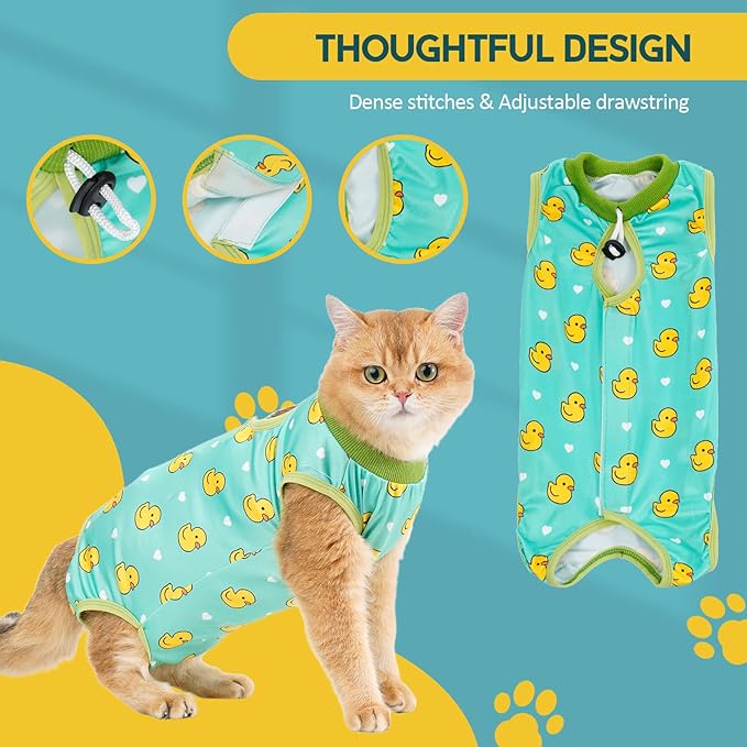 Avont Cat Recovery Suit - Kitten Onesie for Cats After Surgery
