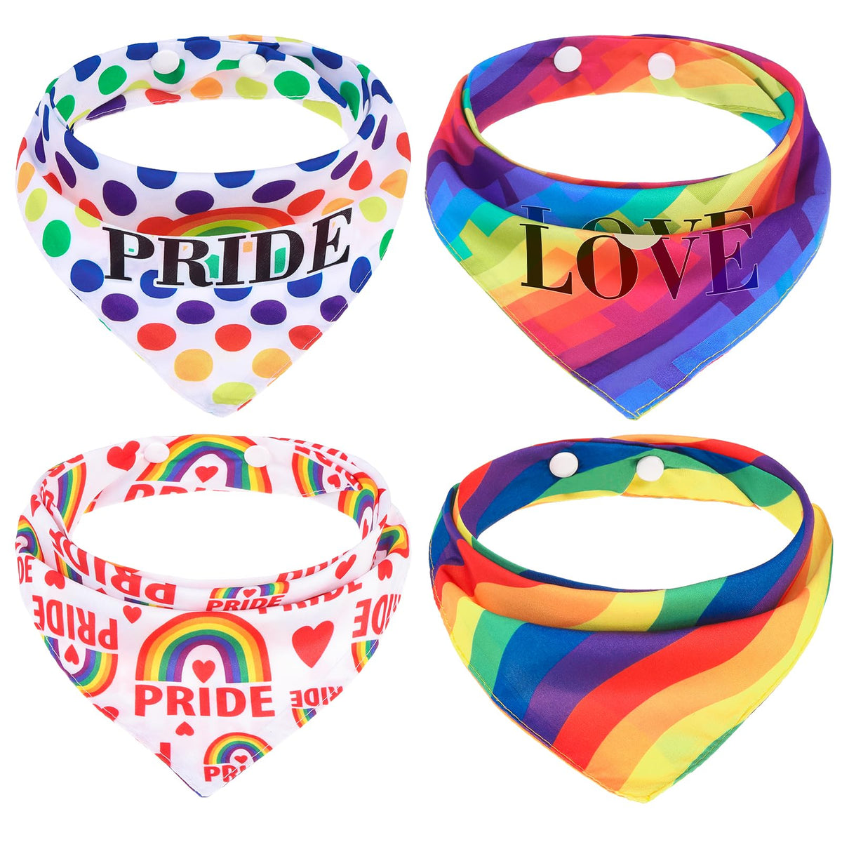 PAWCHIE Dog Cooling Bandana Small, 4 Packs Ice Cool Pet Triangle Scarf Bibs Reversible Styles, Summer Adjustable with Two Snaps, Kerchief Set Accessories for Dogs, Puppy, Cats