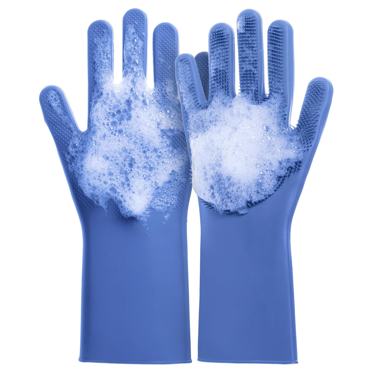 DELOMO Silicone Pet Grooming Gloves Dog Washing Gloves with Comb, Grey