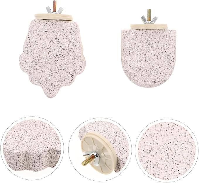JINJUMEI 4Pcs Bird Beak Grinding Stone, Bird Perch Stands Parrot Calcium Perch Foot Claws Trimmer Parakeet Platform Parrot Chewing Toys for Small Medium Cockatiel Conure Lovebird Finch
