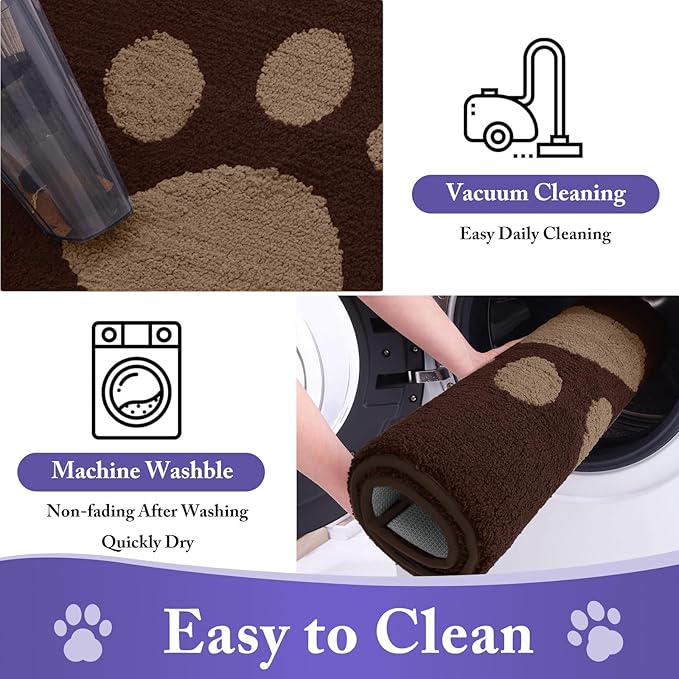 Buganda Dog Door Mat for Muddy Paws 30x20, Absorbent Doormat for Inside