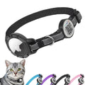 Airtag Cat Collar Breakaway with QR Code Name Tag, Reflective cat Collar airtag Holder with Bell, Cat ID Tag Personalized, Ultra-Durable, Adjustable, Quick Release, Fits Small Large Cats, Blue