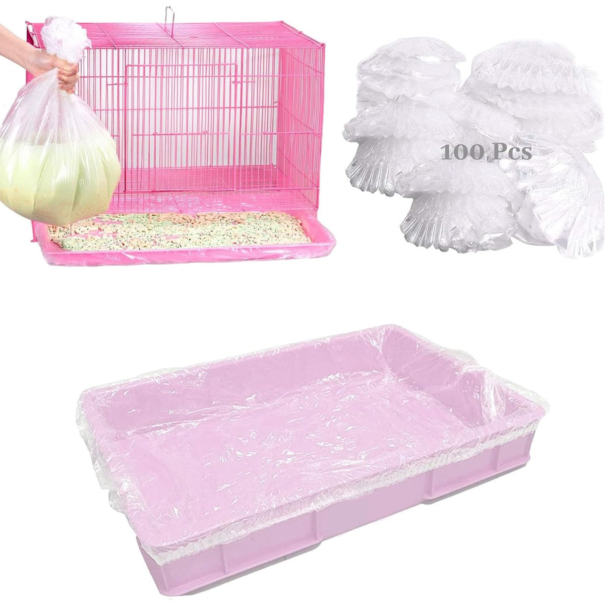 BNOSDM Disposable Rabbit Cage Liner 50 Pcs Bunny Litter Box Liners 28"x20"