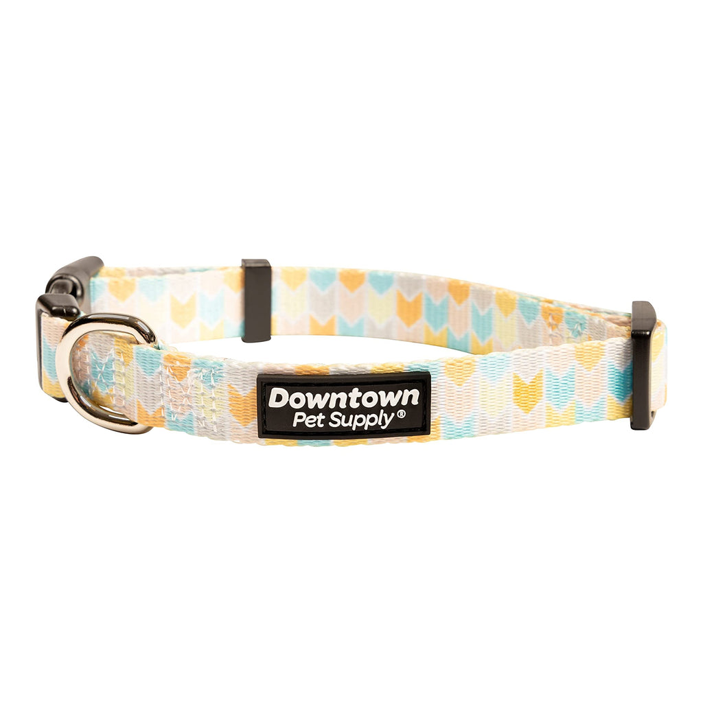 Downtown Pet Supply - Best & Fancy Dog Collar - Lightweight Adjustable with Quick Buckle & D-Ring - Hand Wash Safe - Chevron - Medium