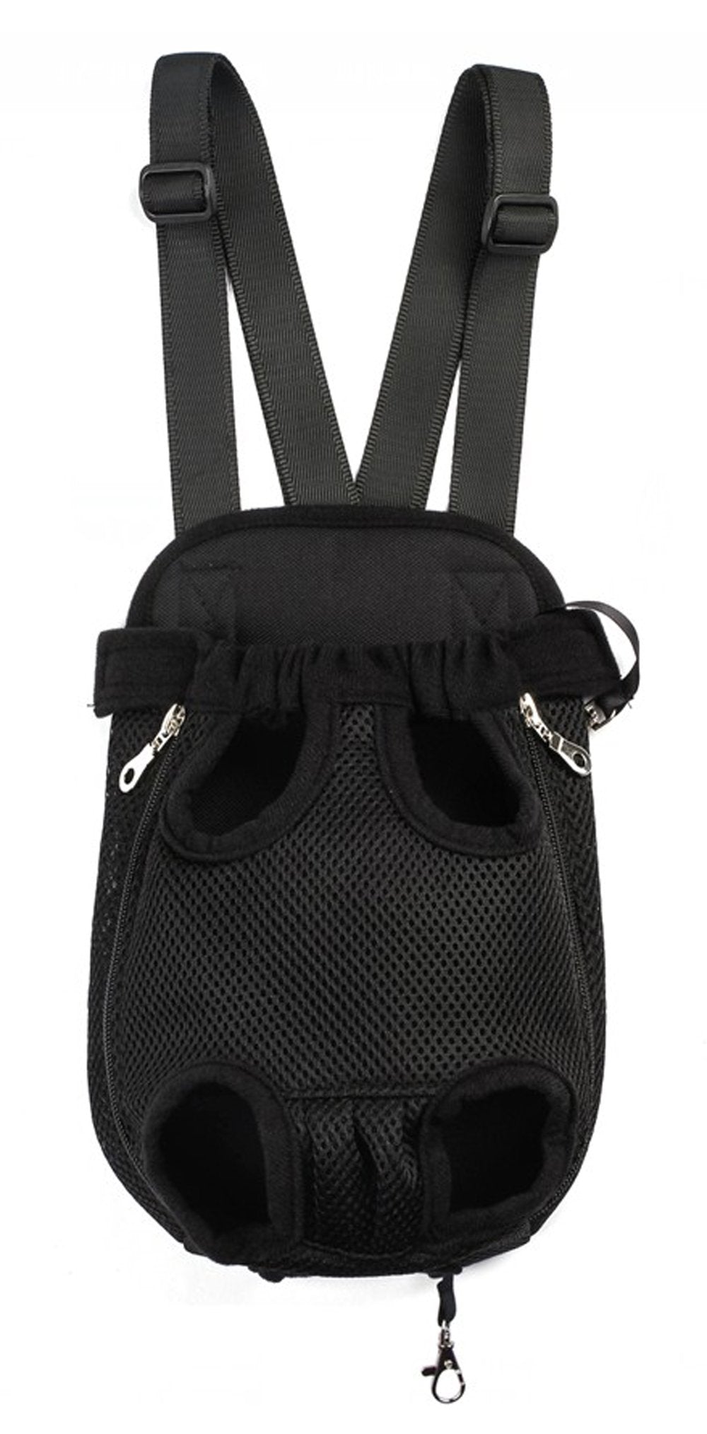 Pet Dog Puppy Cat Carrier Five Holes Backpack Double Shoulder Straps Mesh Front Chest Backpack Bag, M, Blue