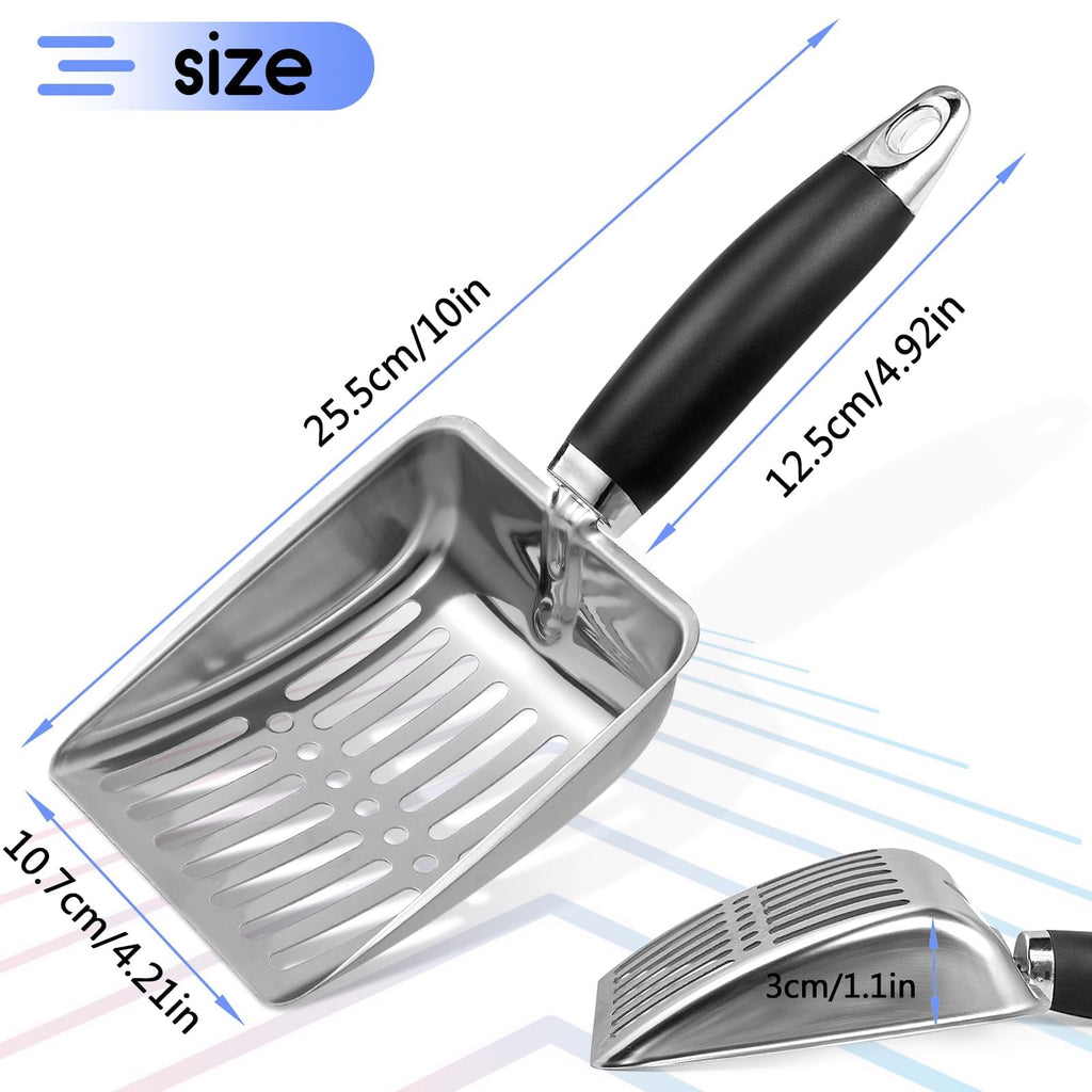 NewGF Stainless Steel Cat Litter Scoop,Metal Cat Litter Scoop,Kitty Metal Scooper,Sturdy Mesh Scooper