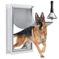 Dog Door for Wall - Steel Frame, Telescoping Tunnel & Double Food-Grade Silicone Flaps Pet Door, XL Dog Door with Secure Lock (Pets Up to 220 lbs)