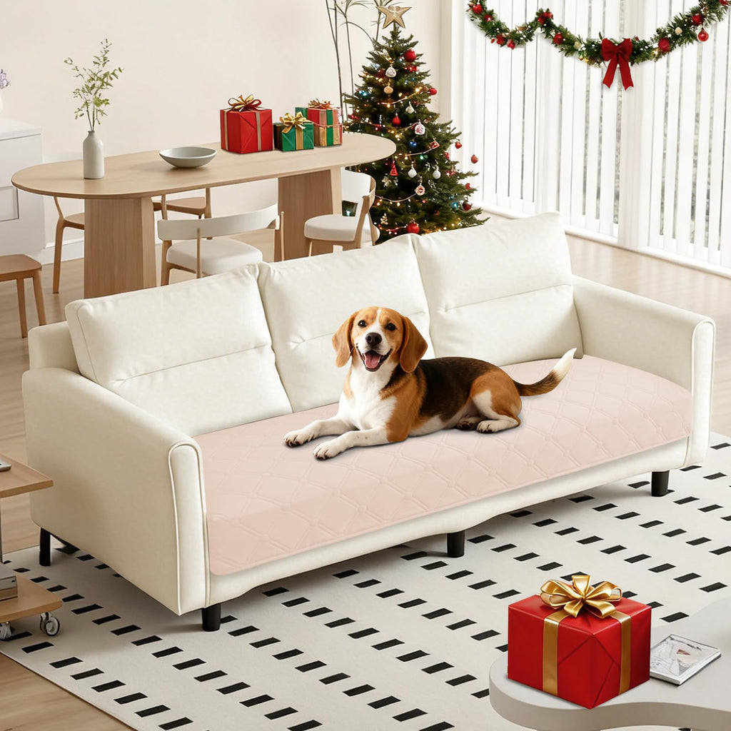 CYCMACO Waterproof Dog Blanket, Non-Slip Soft Pet Bed Cover, Couch Cover for Dogs Washable, Protects Sofa, Furniture, Crate, Car, Tear Resistant Leakproof Pet Blanket (40x50 Inch, Beige)