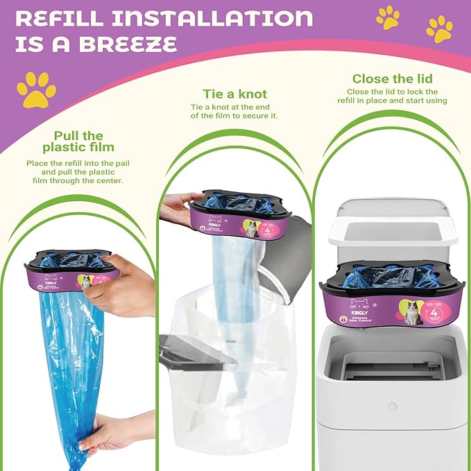 Premium Cat Litter Refill Bags |Jumbo 28FT 2-Pack | Lasts Up to 8 Months | 2 Cartridges for Superior Odor Control
