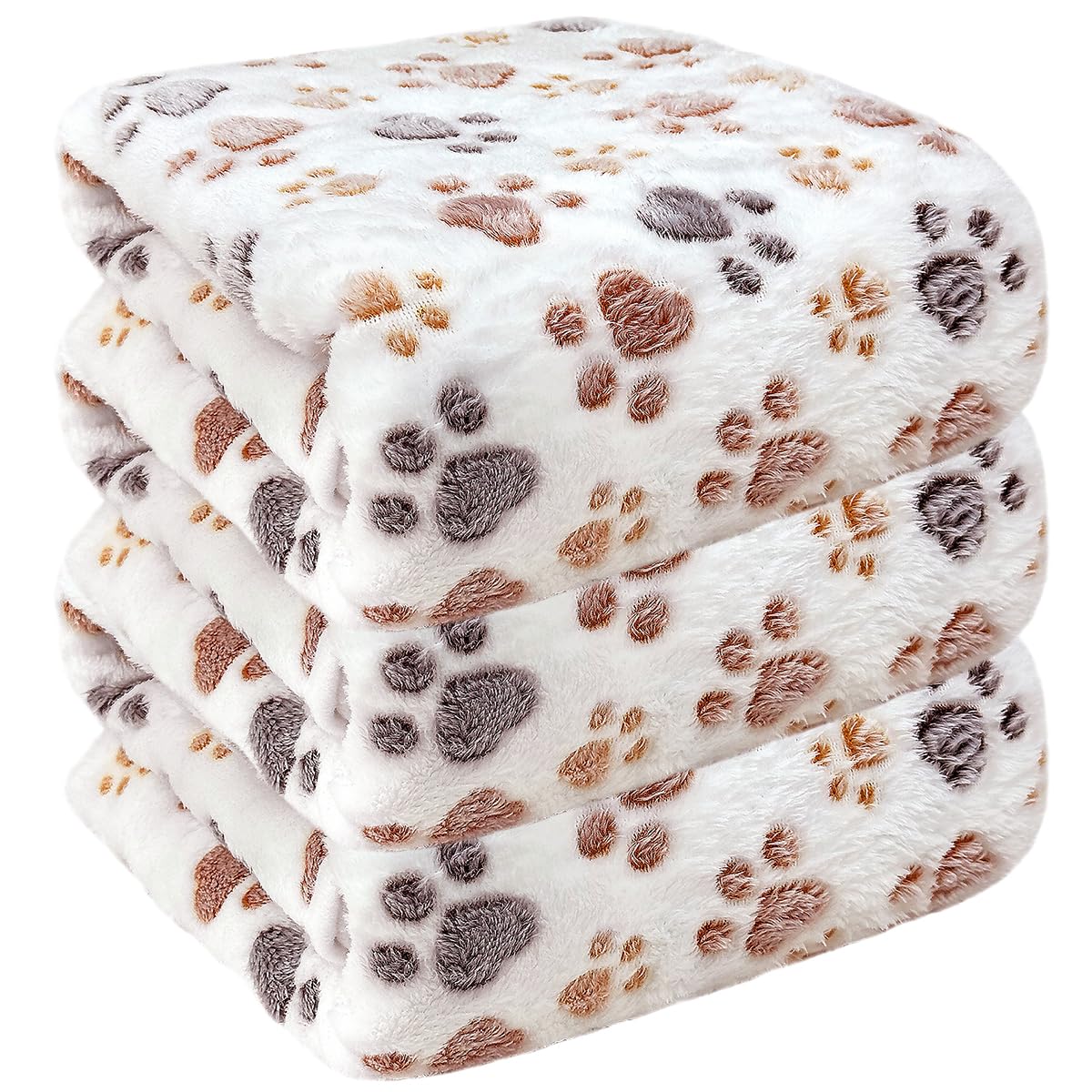 Dog Blankets for Large Dogs, 3 Pcs Dog Blanket Washable, Soft Fluffy Flannel Pet Blanket Mat Cover for Bed Couch, Cute Print Puppy Blanket 60" x 50"