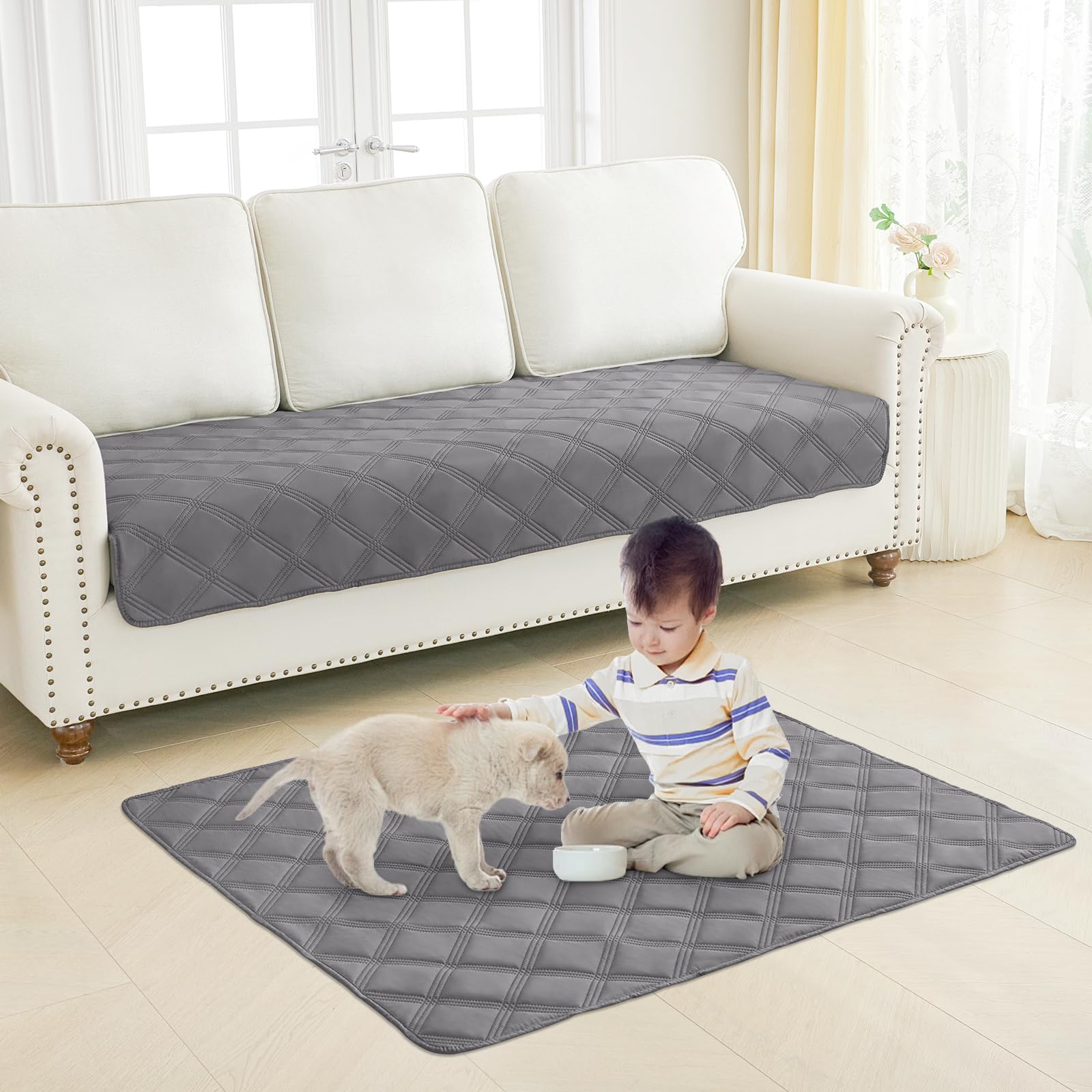 Smiry Waterproof Dog Bed Cover, Reversible Pet Blanket for Sofa Couch