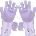 Augwind 6PCS Pet Grooming Kit for Dogs, Cats and Horses | Dog Washing Gloves | Cleanroom Gloves | Dog Bath Brush | Dog Bath Gloves | Dog Shampoo Brush | Dog Bath Supplies (Purple)