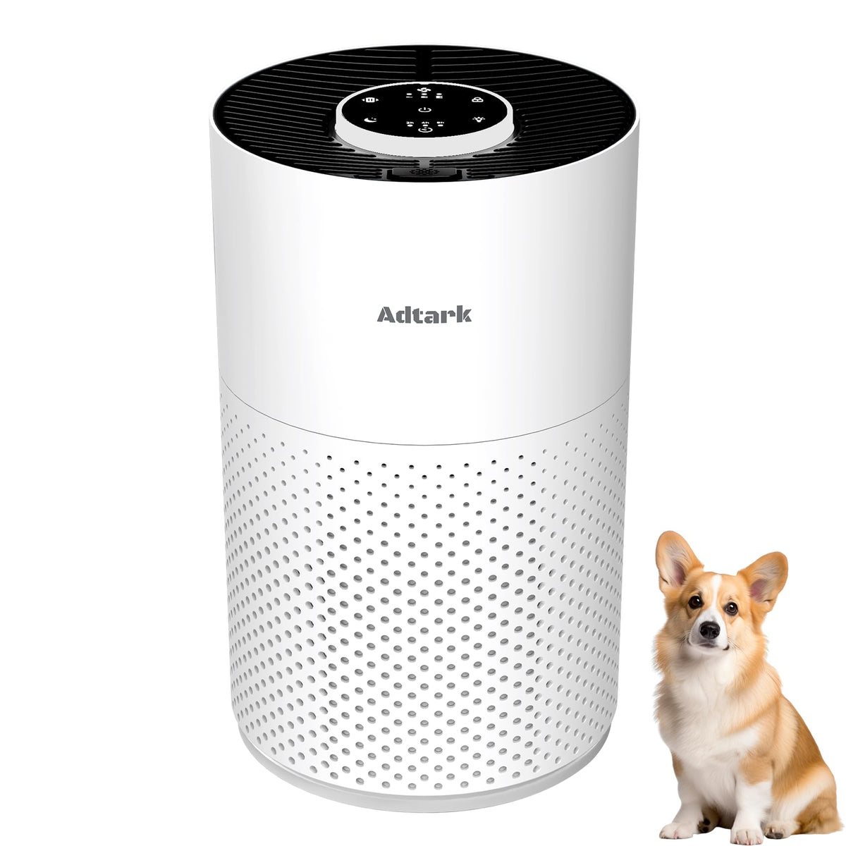 Air Purifiers for Home Bedroom, ADTARK Air Cleaner with 3-in-1 Filter, Sleep Mode & Aroma Function, 3 Light Modes, Room Air Purifier with 3 Timer for Office, Dorm, Hotel (Black)