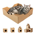 IRRESTRICO Modular Cardboard Cat Condo System, Bowl-Shaped Cat Bed Module, Cardboard Cat Bed, Foldable DIY Cat Bed for Indoor Cats