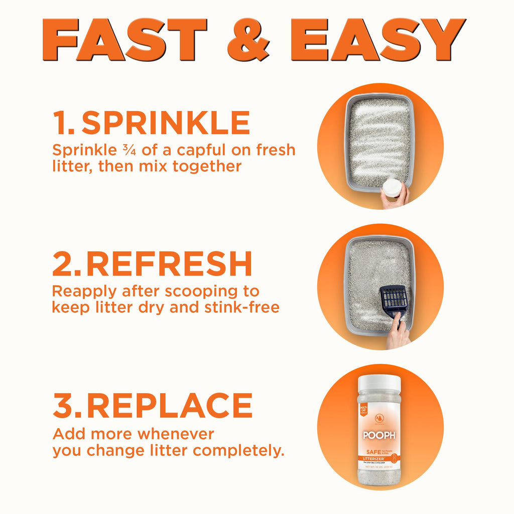 POOPH Litterizer Cat Litter Odor Eliminator Additive, 16 fl oz Bottle