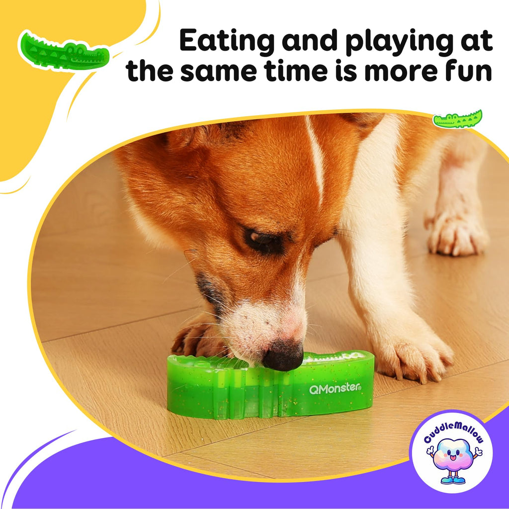 CuddleMallow A refillable chew Toy for Small, Medium, and Large Dogs. A Three-in-one Indestructible chew Toy for Frozen Yogurt, Teething, and nibbling. Updated with a grooved Design.(Large)